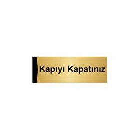 Özarslan Dizayn Kapıyı Kapatınız 7x20 cm Altın Renk Metal Yönlendirme Levhası