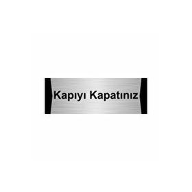Özarslan Dizayn Kapıyı Kapatınız 7x20 cm Gümüş Renk Metal Yönlendirme Levhası