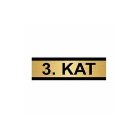 Özarslan Dizayn Kat 3 7x20 cm Altın Renk Metal Yönlendirme Levhası