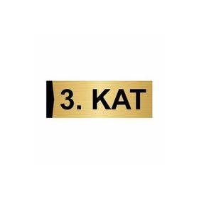 Özarslan Dizayn Kat 3 7x20 cm Altın Renk Metal Yönlendirme Levhası