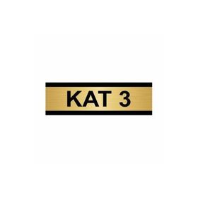 Özarslan Dizayn Kat 3 7x20 cm Altın Renk Metal Yönlendirme Levhası