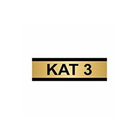 Özarslan Dizayn Kat 3 7x20 cm Altın Renk Metal Yönlendirme Levhası