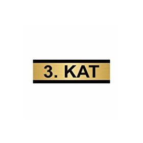Özarslan Dizayn Kat 3 7x20 cm Altın Renk Metal Yönlendirme Levhası