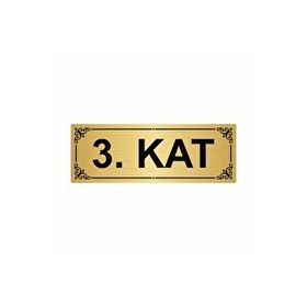 Özarslan Dizayn Kat 3 7x20 cm Altın Renk Metal Yönlendirme Levhası