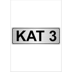 Özarslan Dizayn Kat 3 7x20 cm Gümüş Renk Metal Yönlendirme Levhası