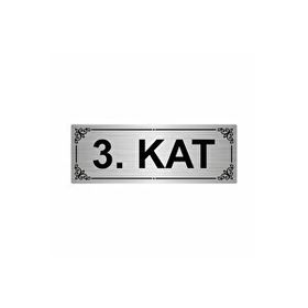Özarslan Dizayn Kat 3 7x20 cm Gümüş Renk Metal Yönlendirme Levhası