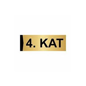 Özarslan Dizayn Kat 4 10x20 cm Altın Renk Metal Yönlendirme Levhası