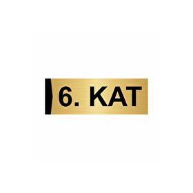 Özarslan Dizayn Kat 6 10x20 cm Altın Renk Metal Yönlendirme Levhası