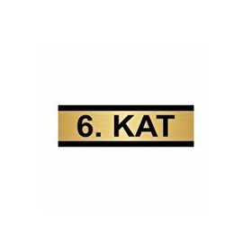 Özarslan Dizayn Kat 6 10x20 cm Altın Renk Metal Yönlendirme Levhası