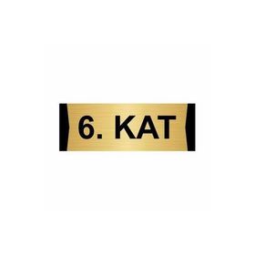 Özarslan Dizayn Kat 6 10x20 cm Altın Renk Metal Yönlendirme Levhası