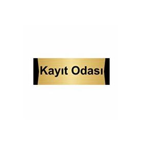 Özarslan Dizayn Kayıt Odası 10x20 cm Altın Renk Metal Yönlendirme Levhası