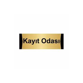 Özarslan Dizayn Kayıt Odası 10x20 cm Altın Renk Metal Yönlendirme Levhası