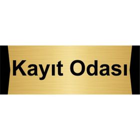 Özarslan Dizayn Kayıt Odası 5x20 cm Altın Renk Metal Yönlendirme Levhası