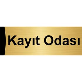 Özarslan Dizayn Kayıt Odası 5x20 cm Altın Renk Metal Yönlendirme Levhası