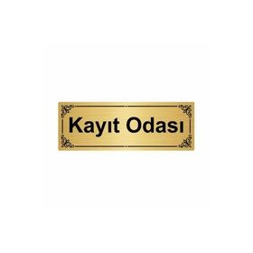 Özarslan Dizayn Kayıt Odası 7x20 cm Altın Renk Metal Yönlendirme Levhası