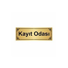 Özarslan Dizayn Kayıt Odası 7x20 cm Altın Renk Metal Yönlendirme Levhası