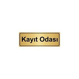 Özarslan Dizayn Kayıt Odası 7x20 cm Altın Renk Metal Yönlendirme Levhası