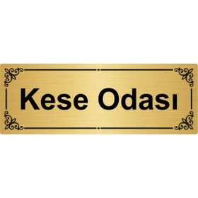 Özarslan Dizayn Kese Odası 7x20 cm Altın Renk Metal Yönlendirme Levhası