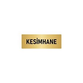 Özarslan Dizayn Kesimhane 10x20 cm Altın Renk Metal Yönlendirme Levhası