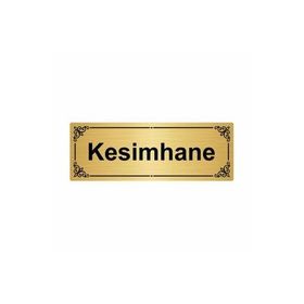 Özarslan Dizayn Kesimhane 7x20 cm Altın Renk Metal Yönlendirme Levhası