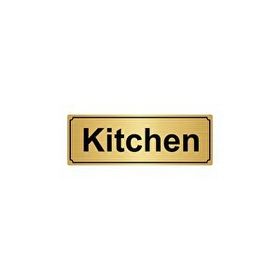 Özarslan Dizayn Kitchen 10x20 cm Altın Renk Metal Yönlendirme Levhası