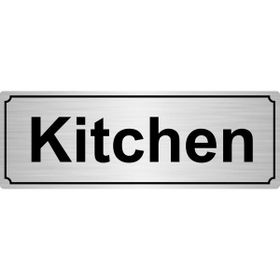 Özarslan Dizayn Kitchen 10x20 cm Gümüş Renk Metal Yönlendirme Levhası
