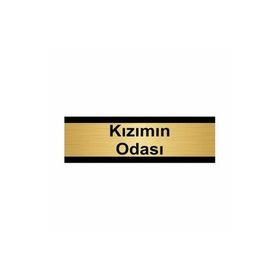 Özarslan Dizayn Kızımın Odası 10x20 cm Altın Renk Metal Yönlendirme Levhası