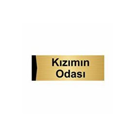 Özarslan Dizayn Kızımın Odası 10x20 cm Altın Renk Metal Yönlendirme Levhası