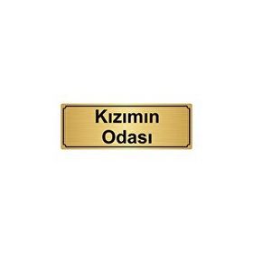 Özarslan Dizayn Kızımın Odası 10x20 cm Altın Renk Metal Yönlendirme Levhası
