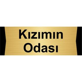 Özarslan Dizayn Kızımın Odası 5x20 cm Altın Renk Metal Yönlendirme Levhası