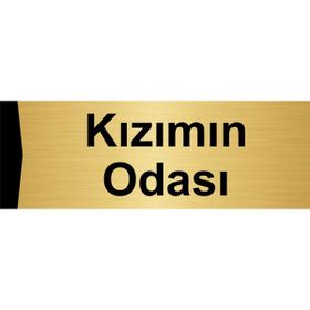 Özarslan Dizayn Kızımın Odası 5x20 cm Altın Renk Metal Yönlendirme Levhası