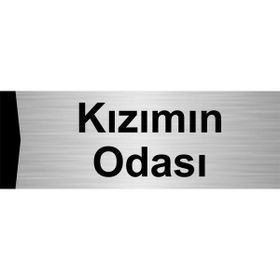 Özarslan Dizayn Kızımın Odası 5x20 cm Gümüş Renk Metal Yönlendirme Levhası