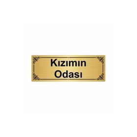 Özarslan Dizayn Kızımın Odası 7x20 cm Altın Renk Metal Yönlendirme Levhası