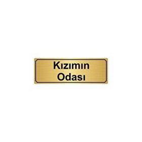 Özarslan Dizayn Kızımın Odası 7x20 cm Altın Renk Metal Yönlendirme Levhası