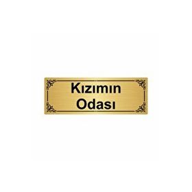 Özarslan Dizayn Kızımın Odası 7x20 cm Altın Renk Metal Yönlendirme Levhası