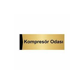 Özarslan Dizayn Kompresör Odası 10x20 cm Altın Renk Metal Yönlendirme Levhası