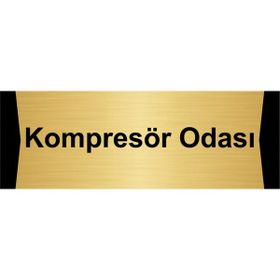 Özarslan Dizayn Kompresör Odası 10x20 cm Altın Renk Metal Yönlendirme Levhası