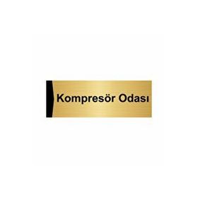 Özarslan Dizayn Kompresör Odası 5x20 cm Altın Renk Metal Yönlendirme Levhası