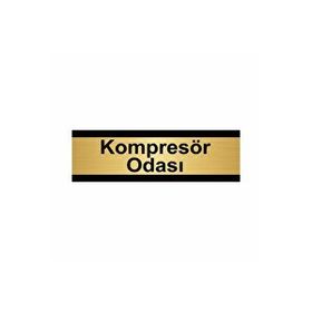 Özarslan Dizayn Kompresör Odası 5x20 cm Altın Renk Metal Yönlendirme Levhası