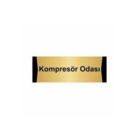 Özarslan Dizayn Kompresör Odası 5x20 cm Altın Renk Metal Yönlendirme Levhası