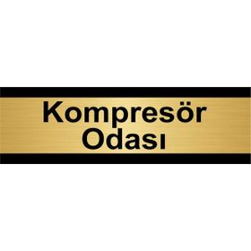 Özarslan Dizayn Kompresör Odası 5x20 cm Altın Renk Metal Yönlendirme Levhası