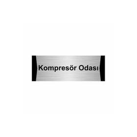 Özarslan Dizayn Kompresör Odası 5x20 cm Gümüş Renk Metal Yönlendirme Levhası