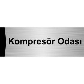 Özarslan Dizayn Kompresör Odası 5x20 cm Gümüş Renk Metal Yönlendirme Levhası