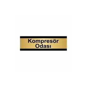 Özarslan Dizayn Kompresör Odası 7x20 cm Altın Renk Metal Yönlendirme Levhası