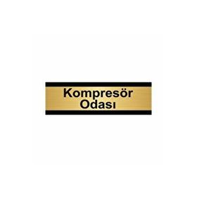 Özarslan Dizayn Kompresör Odası 7x20 cm Altın Renk Metal Yönlendirme Levhası