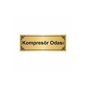 Özarslan Dizayn Kompresör Odası 7x20 cm Altın Renk Metal Yönlendirme Levhası