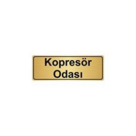 Özarslan Dizayn Kompresör Odası 7x20 cm Altın Renk Metal Yönlendirme Levhası