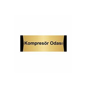 Özarslan Dizayn Kompresör Odası 7x20 cm Altın Renk Metal Yönlendirme Levhası