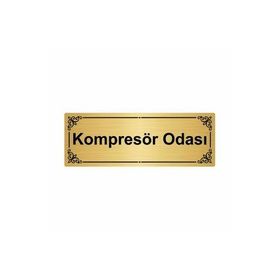 Özarslan Dizayn Kompresör Odası 7x20 cm Altın Renk Metal Yönlendirme Levhası