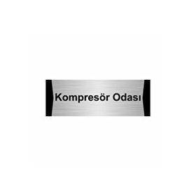 Özarslan Dizayn Kompresör Odası 7x20 cm Gümüş Renk Metal Yönlendirme Levhası